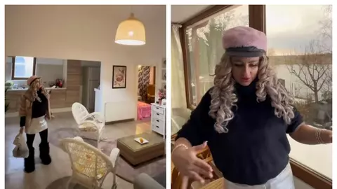 Imagini cu casa de 500.000 de euro a Sânzianei Buruiană. Locuința ei e platou de filmare pentru serialul „Lia” de la Antena 1