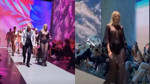 Gabriela Prisăcariu a defilat într-o rochie transparentă, fără sutien: „Ăsta este Cătălin Botezatu! Când mă prinde, mă dezbracă”. Ce părere are Dani Oțil