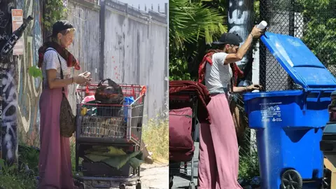 Fosta soție a unui actor celebru a ajuns să doarmă pe străzi și să mănânce din gunoaie. Imaginile groazei cu fostul fotomodel