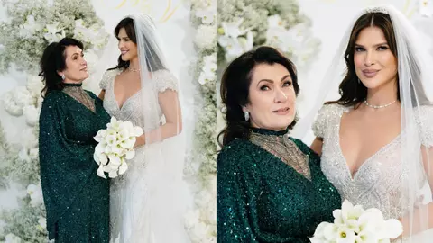 Mama Monicăi Bîrlădeanu, superbă la nunta fiicei sale. Doamna Minodora Tătărușanu a dat dovadă de eleganță și rafinament