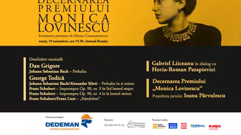 19 noiembrie 2024 – Decernarea Premiului „Monica Lovinescu“ la Ateneul Român