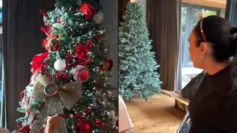 Imagini din casa împodobită de Crăciun a Andrei și a lui Cătălin Măruță. Cei doi au avut nenumărate ajutoare la decorat