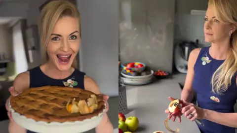 Plăcintă cu mere după rețeta recomandată de Elwira Petre. Desertul se face fără zahăr