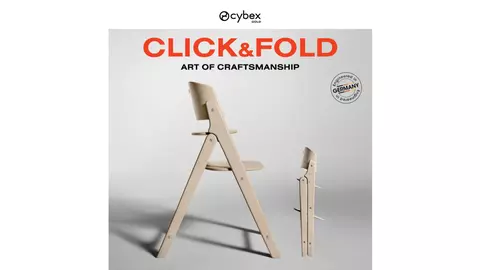 Noutatea de la CYBEX – scaunul de lemn CLICK & FOLD ce evidențiază măestria ARTEI MEȘTEȘUGULUI