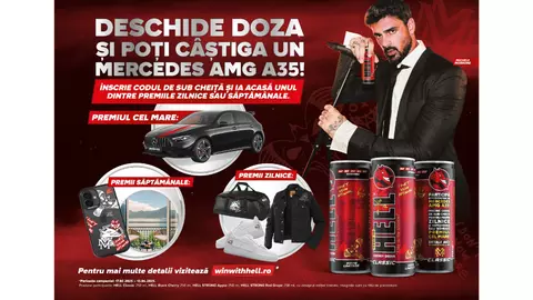 A început cea mai mare campanie HELL de până acum – câștigă un Mercedes AMG A35, ia cina cu Michele Morrone sau unul dintre cele peste 1.000 de premii!