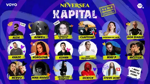NEVERSEA KAPITAL anunță primii artiști care vor urca pe scena festivalului între 4-6 iulie pe Arena Națională