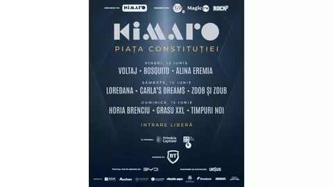 KIMARO FESTIVAL 2025 începe vineri. Ne vedem în Piața Constituției! Trei zile. Trei radiouri. Trei scene. Și voi!