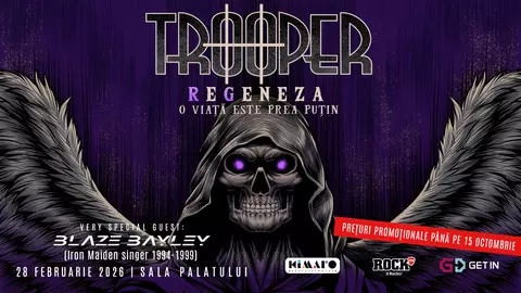 TROOPER: „Regeneza”, 28 Februarie 2026 & Invitat Special: Blaze Bayley (Ex Iron Maiden)