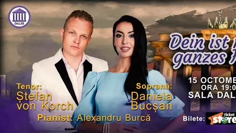 Tenorul ŞTEFAN von KORCH aduce VALSURI CELEBRE pe 15 octombrie la Sala Dalles în stagiunea Musical Extravaganza