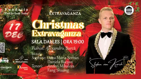 Stele ale operei se alătură tenorului ŞTEFAN von KORCH în concertul “Christmas Extravaganza” pe 17 Decembrie la Sala Dalles