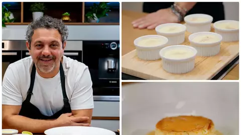 Rețeta de cremă de zahăr ars a lui chef Sorin Bontea. Ingredientul secret care îi dă un gust fresh: „Este o rețetă simplă”