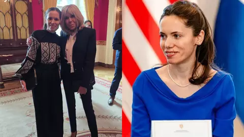 Cine a îmbrăcat-o pe Mirabela Grădinaru la Washington. Partenera lui Nicușor Dan a purtat un costum elegant, dar și o ie neagră