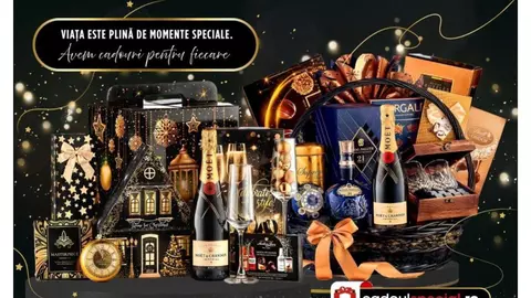 Cauți un cadou elegant de Crăciun? Comandă coșurile cadou cu șampanie, de la cadoulspecial.ro