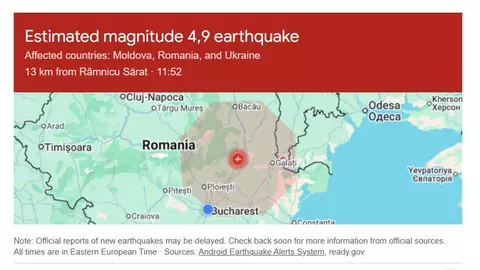 Cutremur de magnitudine estimată 4,9 în România, luni, 19 octombrie 2026. Seismul, semnalat în apropiere de Râmnicu Sărat