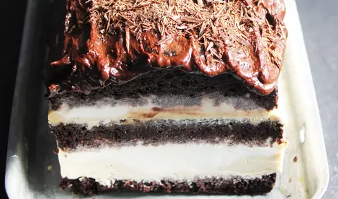 Tort sandwich cu inghetata si ciocolata