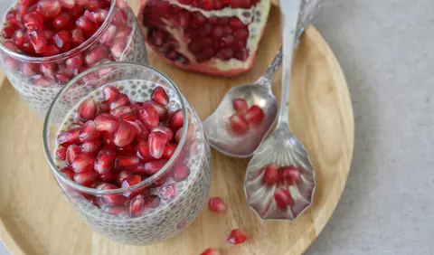 Budinca de chia cu rodie