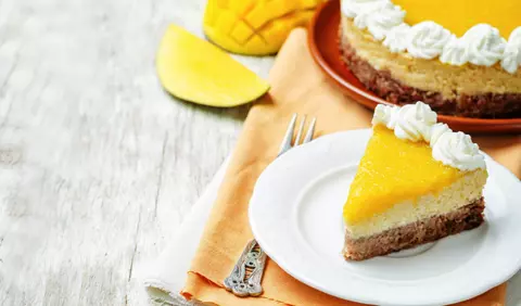 Tarta de mango cu crusta de nuca de cocos