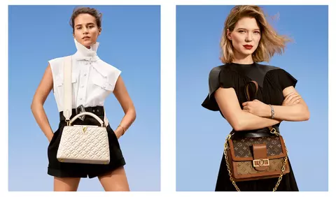 Alicia Vikander și Lea Seydoux în campania Louis Vuitton New Classics