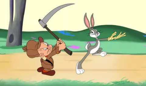 Fără pușcă și pistoale în celebrele desene animate „The Looney Tunes”, dar cu alte arme albe la discreție