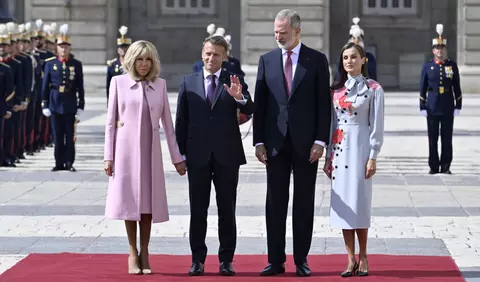 Regina Letizia a Spaniei, apariție spectaculoasă la dineul de gală pentru Emmanuel și Brigitte Macron
