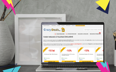 Cele mai populare magazine online pentru a profita de oferte și coduri de reducere exclusive cu Crazy-Deals.ro