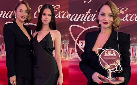 Violeta, fiica Andreei Marin, superbă la un eveniment, într-o rochie mulată și decoltată: „Onorată, dar mai ales fericită”