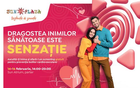 Valentine’s Day cu focus pe sănătate la Sun Plaza. Ascultă-ți inima și oferă-i un screening gratuit!