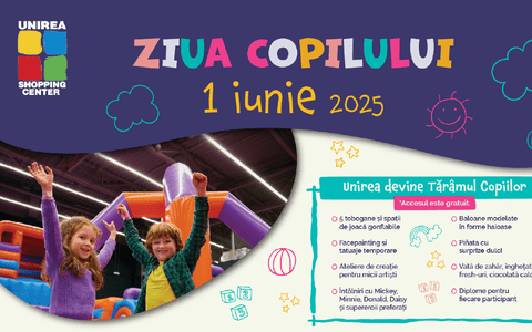 Unirea Shopping Center devine Tărâmul Copiilor pe 1 iunie 2025!