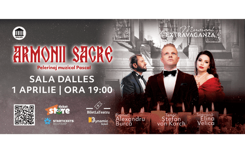 Tenorul ŞTEFAN von KORCH şi soprana ELINA VELICA evocă miracolul  Învierii cu „ARMONII SACRE” pe 1 aprilie la Sala Dalles