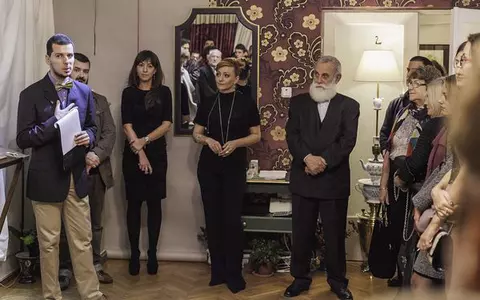 Ştefan Câlţia şi Ana Wagner la vernisajul expoziţiei Grădina dintre ape   