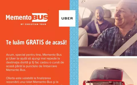 (P) Memento Bus și Uber te iau gratis de acasă!