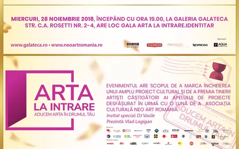 Gala Arta la intrare. Identitar, powered by Biz. Primul proiect cultural cu peste 37 de artiști tineri și seniori în traseul urban din drumul tău