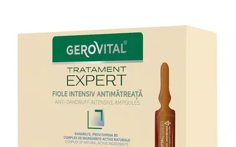 Scapă de mătreață cu fiolele intensiv antimătreață Gerovital Tratament Expert