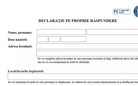 Cum arată noul formular de declarație pe proprie răspundere. Ce și cum trebuie să completezi pentru a părăsi locuința, până pe 15 mai!