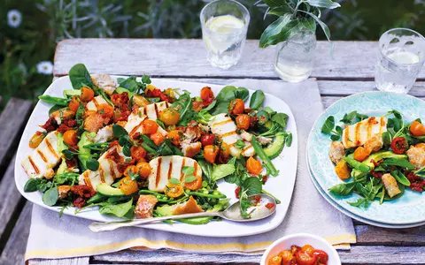 Haloumi la grătar și salată de vară