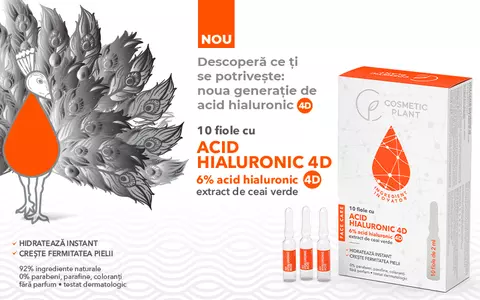 (P) Fiolele cu Acidul hialuronic 4D de la COSMETIC PLANT – o nouă dimensiune a hidratării tenului