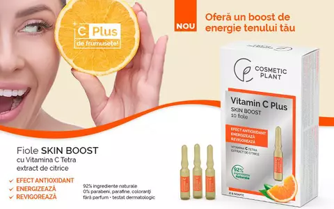 (P) Fiolele Skin Boost pe bază de Vitamina C Tetra de la COSMETIC PLANT, pentru ca tenul tău să se bucure de energie și vitalitate