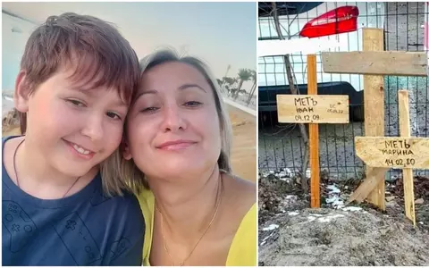 O mamă și fiul ei au fost împușcați de ruși, lângă Kiev. Vecinii i-au înmormântat lângă parcarea blocului
