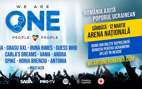 WE ARE ONE anunță primii artiști din line-up. Cel mai mare concert caritabil din România, pentru sprijinirea poporului ucrainean, are loc pe 12 martie, la Arena Națională