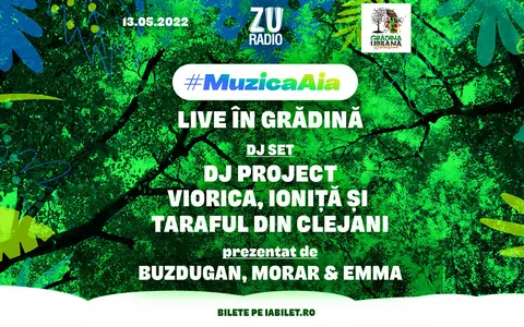 Nu-ți face planuri pentru vineri seara! Ai un ZUper party cu #MuzicaAia. Vineri, 13 mai, în Grădina Urbană Herăstrău, #MuzicaAia se va auzi live.