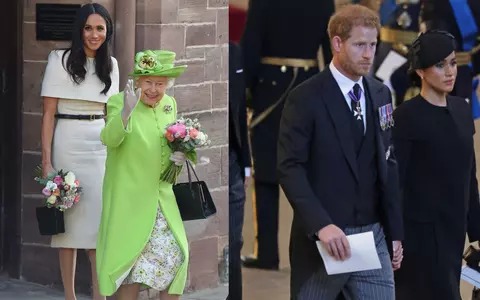 Gestul făcut de Meghan Markle la sicriul Reginei Elisabeta a II-a. Prințul Harry, vizibil emoționat