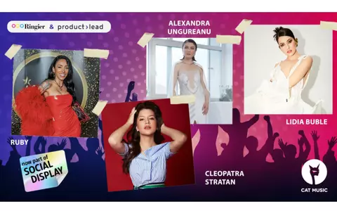 Lidia Buble, Alexandra Ungureanu, Ruby si alti artisti renumiti ai casei de discuri Cat Music se alatura soluției Social Display, construită de Ringier Romania împreună cu ProductLead, pentru a face legătura dintre artiști și public