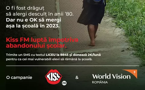 Kiss FM luptă împotriva abandonului școlar și lansează astăzi a doua ediție a campaniei Bursa de Merit Mai Mult