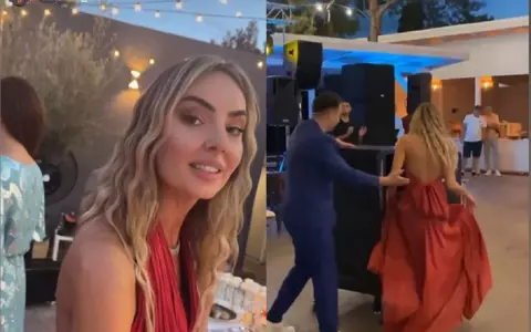 Roxana Ionescu a fost închisă într-o cutie de magie la nunta finilor săi, Gabriela și Dani Oțil. Moment spectaculos și plin de emoții