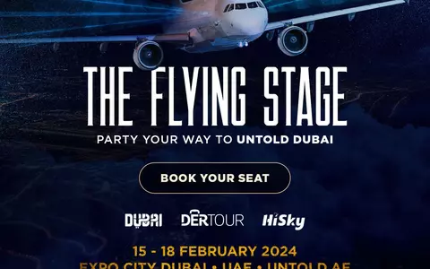 Experiența UNTOLD DUBAI începe cu UNTOLDY FLYING STAGE, o petrecere în aer, la peste 11.000 de metri altitudine