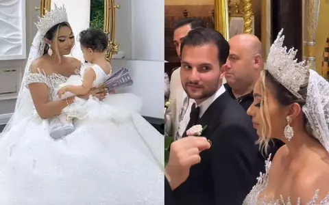Adriana, fiica cea mică a lui Adrian Minune, s-a căsătorit religios și și-a botezat fetița, în aceeași zi. Sora ei fost nașă / Ce tort au avut la evenimentul cu 1.000 de invitați