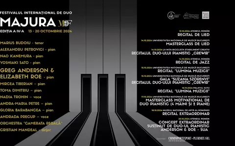 Bucureștiul redevine gazda unicului festival internațional de duo pianistic și lied. Duo Majura celebrează din nou muzica clasică și jazzul, alături de artiști de renume mondial, în câteva locații emblematice ale Capitalei.