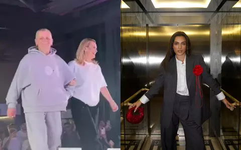 Andreea Esca a defilat pe podium alături de tatăl ei. Dumitru Esca are 86 de ani și a purtat o ținută modernă: „A fost foarte mândru că Alexia l-a ales model”