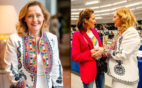 Povestea sacoului de inspirație populară pe care Elena Lasconi l-a purtat în campania electorală: „Este realizat de un meșteșugar din zona Gorjului, printre puținii pe care România îi mai are” / EXCLUSIV