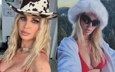 Andreea Bănică a pozat sexy în costum de baie, la 46 de ani, la munte. Reacția soțului ei, Lucian Mitrea, când a văzut că se fotografiază așa în frig: „S-a speriat, i-a dat cu virgulă...”